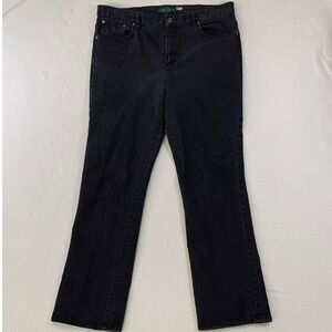 LRL Lauren Jeans Co. Ralph Lauren Women Classic Straight Leg Jeans Black Size 16